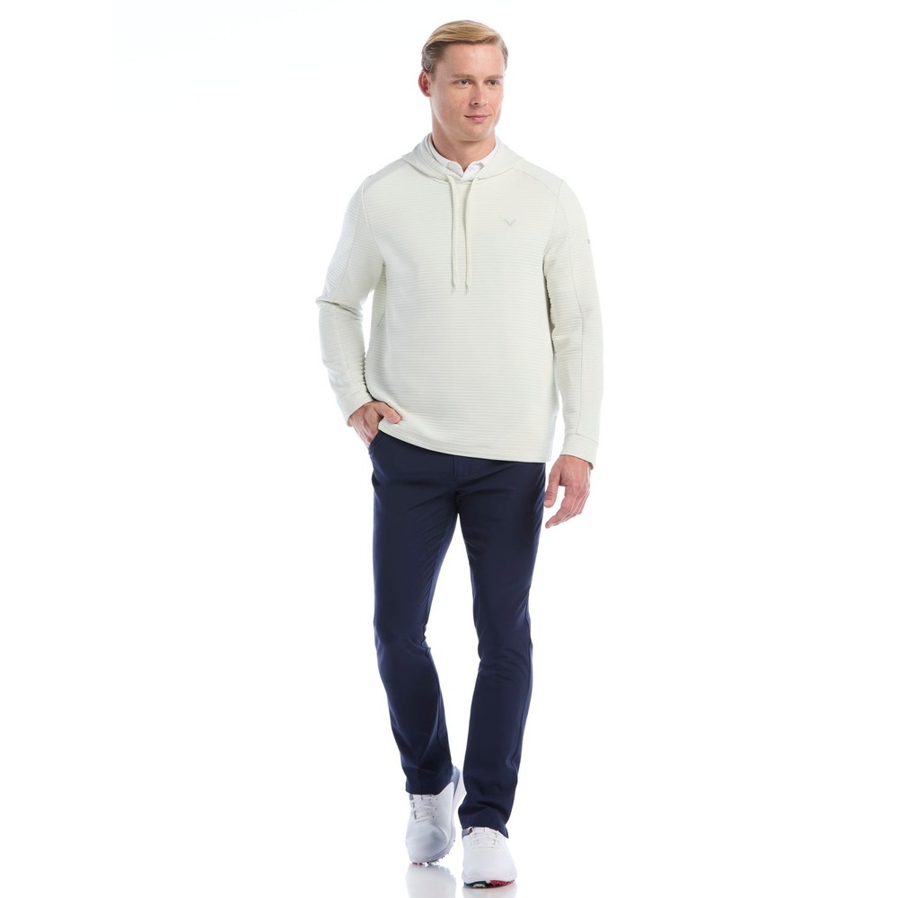 Callaway Golf Mens Ribbed Pullover Hoodie NWT White Onyx UPF 50 CGKFF0Y6RS Large